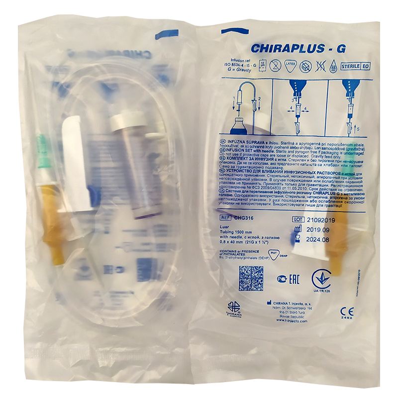 Система для переливання інфузійного розчину CHIRAPLUS G з металевою голкою